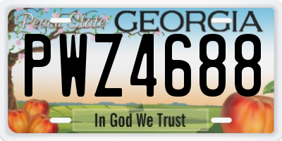 GA license plate PWZ4688