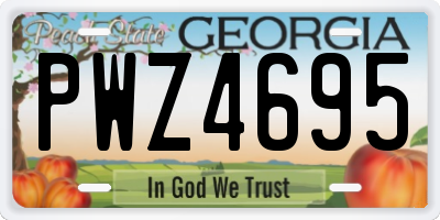 GA license plate PWZ4695