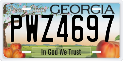 GA license plate PWZ4697