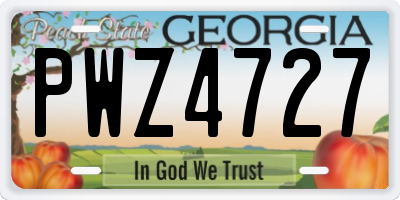 GA license plate PWZ4727