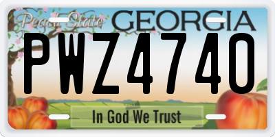 GA license plate PWZ4740