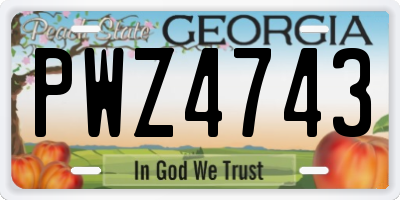GA license plate PWZ4743