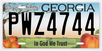 GA license plate PWZ4744