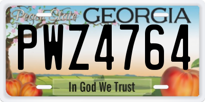 GA license plate PWZ4764