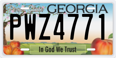 GA license plate PWZ4771