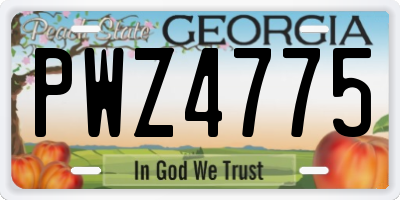 GA license plate PWZ4775
