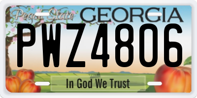 GA license plate PWZ4806