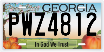 GA license plate PWZ4812