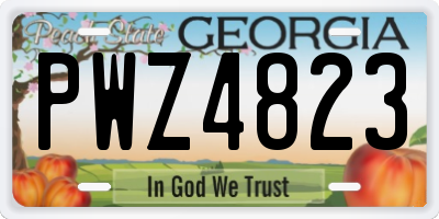 GA license plate PWZ4823