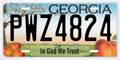 GA license plate PWZ4824
