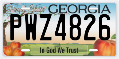 GA license plate PWZ4826