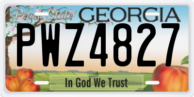 GA license plate PWZ4827