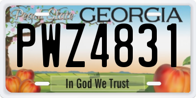 GA license plate PWZ4831