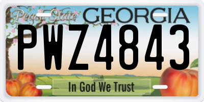 GA license plate PWZ4843