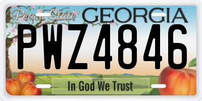 GA license plate PWZ4846