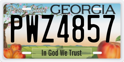 GA license plate PWZ4857