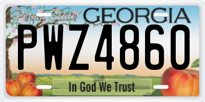 GA license plate PWZ4860
