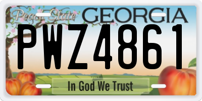 GA license plate PWZ4861