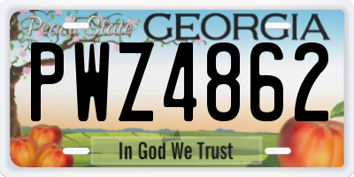 GA license plate PWZ4862