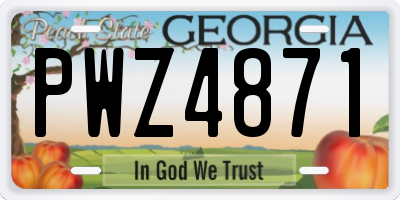GA license plate PWZ4871