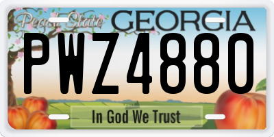 GA license plate PWZ4880