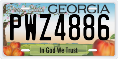 GA license plate PWZ4886
