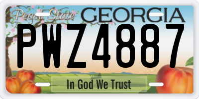 GA license plate PWZ4887