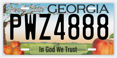 GA license plate PWZ4888