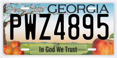 GA license plate PWZ4895