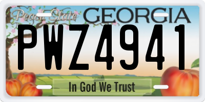 GA license plate PWZ4941