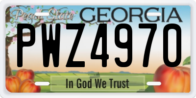 GA license plate PWZ4970