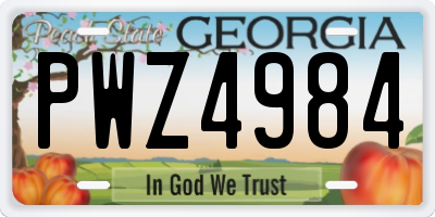 GA license plate PWZ4984