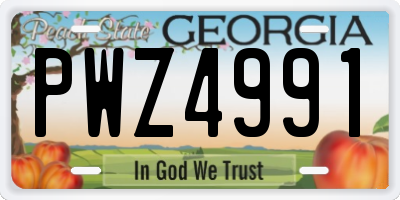 GA license plate PWZ4991