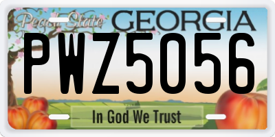 GA license plate PWZ5056