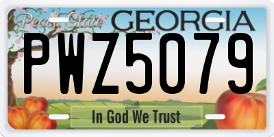 GA license plate PWZ5079
