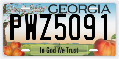 GA license plate PWZ5091