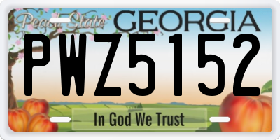 GA license plate PWZ5152