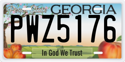 GA license plate PWZ5176