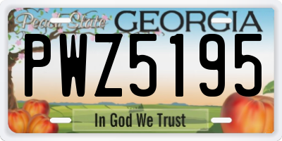 GA license plate PWZ5195
