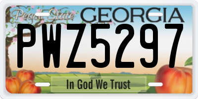GA license plate PWZ5297