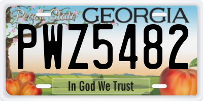 GA license plate PWZ5482