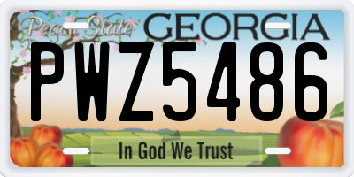 GA license plate PWZ5486