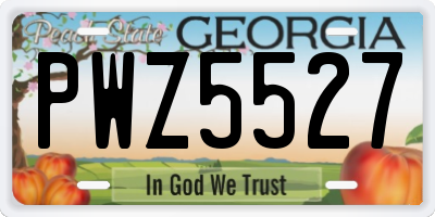 GA license plate PWZ5527