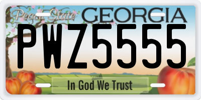 GA license plate PWZ5555