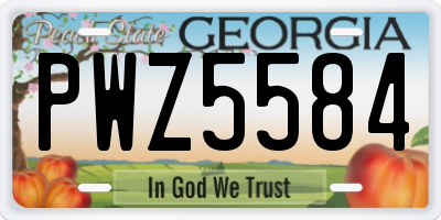 GA license plate PWZ5584