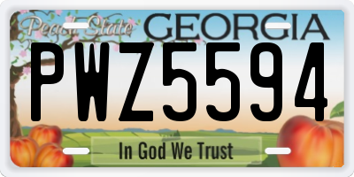 GA license plate PWZ5594