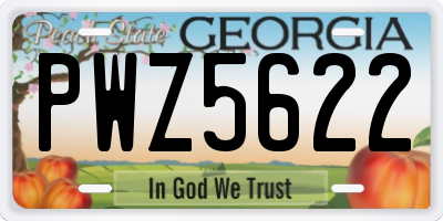 GA license plate PWZ5622