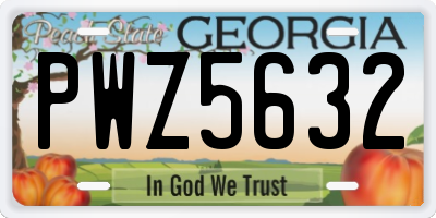 GA license plate PWZ5632