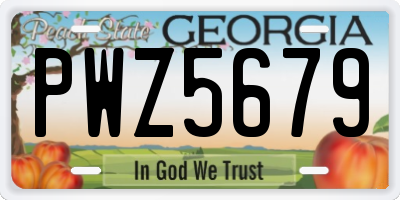 GA license plate PWZ5679