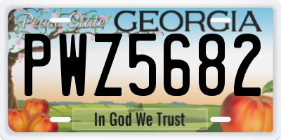 GA license plate PWZ5682